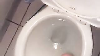 TRANSSEXUAL PLUMPER spunking in the wc