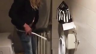 Enjoy urinate and have fun with banana