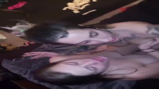 GIRLFRIEND gasps wifey and makes her guzzle my jizm before they interchange it