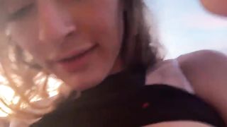 Unexperienced Beach Public Poke With Large Beefstick And Jizz Licking