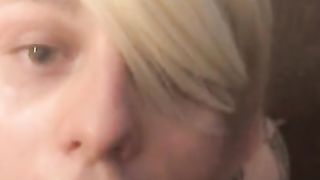 Lit Sissy Kassi deep-throats meaty ebony bone