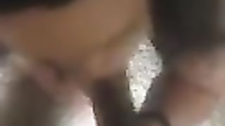 Fem Transgirl deep-throating big black cock