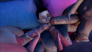 3 DIMENSIONAL Dickgirls Share Their Beau On Valentines Day w STORY