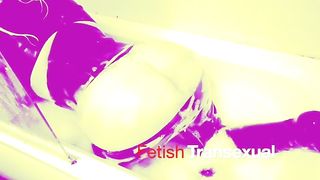 Raw Condom Bathtub with FetishTransexual