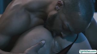 Smalltits TRANSSEXUAL Khloe Kay tongued and backside boned by her ebony hubby