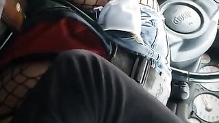 She-Creature high college crossdresser blows me in her camper