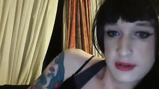 Tatted Transgender Princess Jerking Off