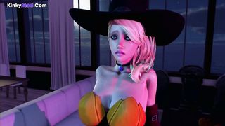 Dark Haired Dickgirl boning Lady