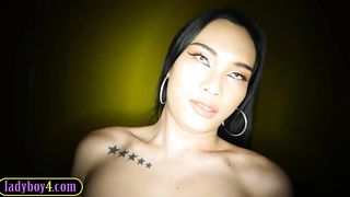 Youthful pretty Thai tranny rubdown fucky-fucky and buttfuck pounded