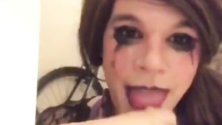 Ultra-Cute Sissy gives Sucky-Sucky on Faux-Cock