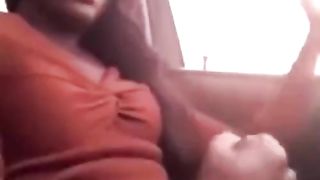 Warm Dark-Hued Transgender Princess Onanism till Jizm in Truck