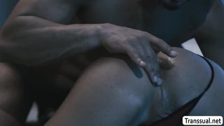 Suntanned Trans Khloe Kay gives her fellow a fine bj and lovemaking