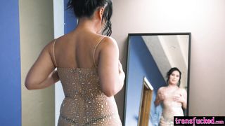 Ember Snow fucks her hot tranny roommate