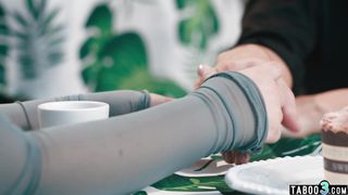 Chubby CIS slut fucked by a TS waitress