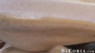 Fetish lad Dante Colle in bareback bisexual outdoor 3way