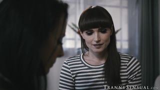 MILF Natalie surrenders as TS Reagan eats her cunt with desperate lust