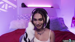 Cheeky teen fucked her asian TS GFs cock