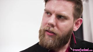 Going all in with horny big tits shemale