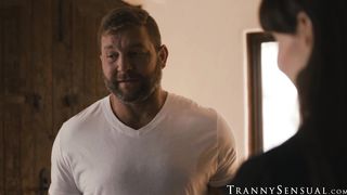 Colby Jensens thick cock destroys trans Natalie Mars tightest hole