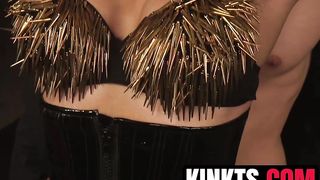 Sexy blonde TS Foxxy fills hunk hotties ass with her hard dick