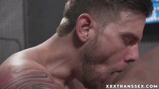 Sexy shemale Kasey Kei is ass rimmed and fucked by Steve Rickz