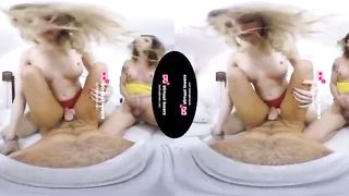 Two trans fucks his ass Vr
