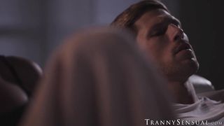 Roman Todd catches TS stepsis Melanie Brooks jerking then pumps her ass