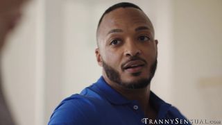 Obsessed stepbro Dillon Diaz floods Angelina Pleases trans asshole