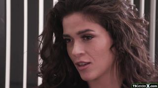 Latina sucks on asian shemale boss feet