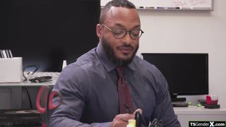 On your knees and suck your tgirl boss