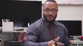 On your knees and suck your tgirl boss