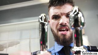 Buxom TRANSSEXUAL flight attendant assfucked in airport field (Crystal Thayer)