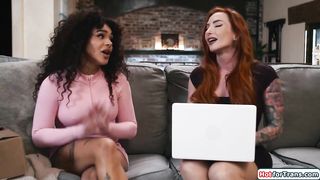 Let us put that stroker fucktoy to the test on your transgender princess shaft (Eva Maxim, Sophia Locke)