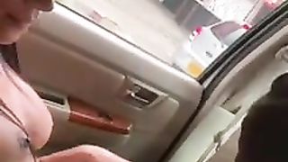 TRANSSEXUAL Laura Saenz Being Gargled By Random Stud