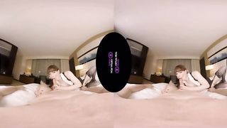 Hotel Manager Natalie Mars shows you great service with her cock, and fucks you