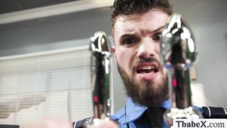 She-male flight attendant booty-fucked by airport security (Crystal Thayer)