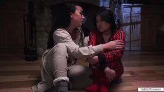 Im cozying up to my hard cock shemale gf