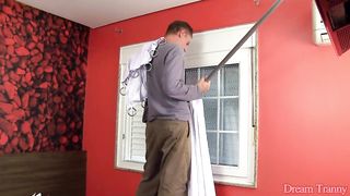 FANTASY T-MODEL - Ash-blonde Tgirl Carol Penelope Gets Creampied