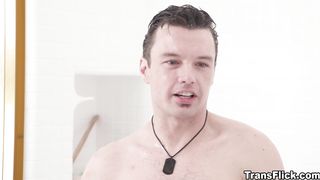 Brittney Kade spies on Johnny Palms as he showers