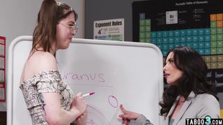 MILF professor testing her TS assistant