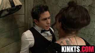 Corbin Dallas groans in getting ass rammed by trans Bianca Blake