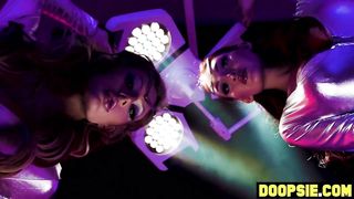 2 fat jizz-shotgun huge-chested trans aliens probe and screw a puny nubile (Tori Easton)