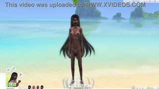 futa queens on tropical beach sims four