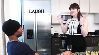 Doggy style humped transsexual gets pulverized by big black cock