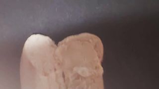 Femboy Trans Woman Makes a Jism Sandwich and Slurps it