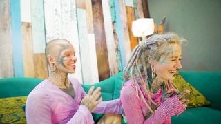 Trans Dark Leaves Shares Very first Mighty Vignette with Inked Duo – A2M & Facial cumshot