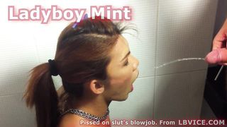 Urinated-On Thai Ts Mint Gives Sucky-sucky