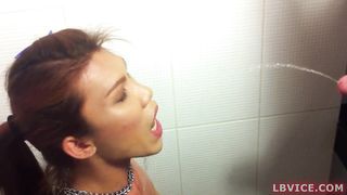 Urinated-On Thai Ts Mint Gives Sucky-sucky