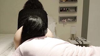 My transvestite gf, crossdresser, sissy, was crazy and I torn up her butt hole with my huge dual-