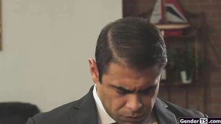 Mexican cougar transsexual chief is butt-banged by worker